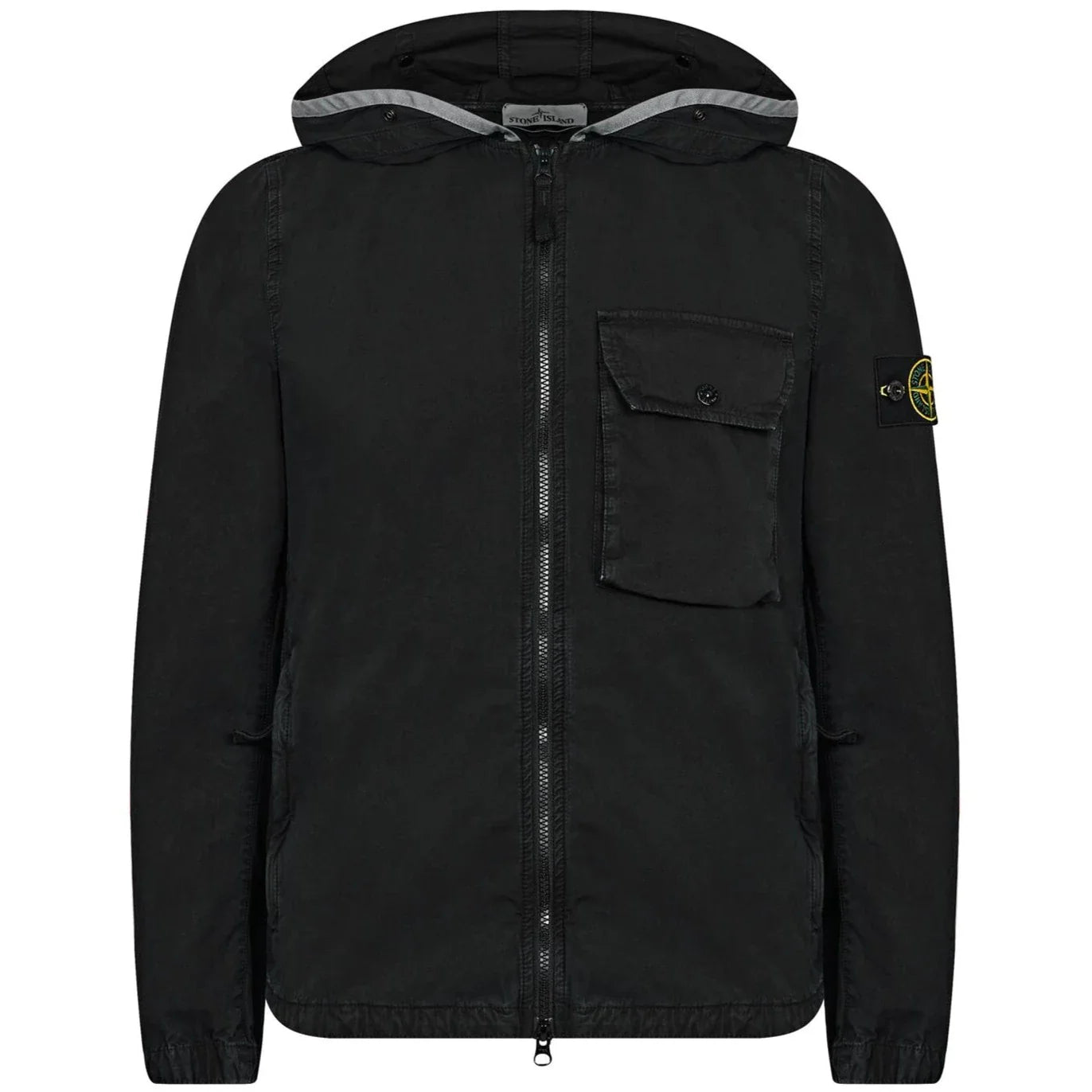 Stone Island Black Brushed Hooded Overshirt