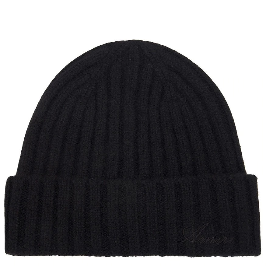 Amiri Black Cashmere Script Beanie