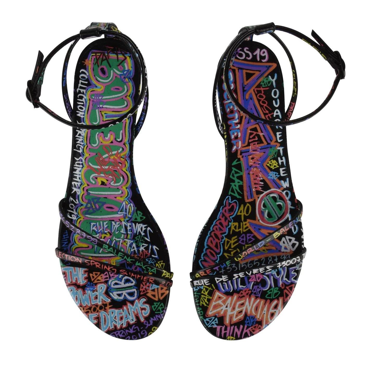 Womens Balenciaga Graffiti Sandals