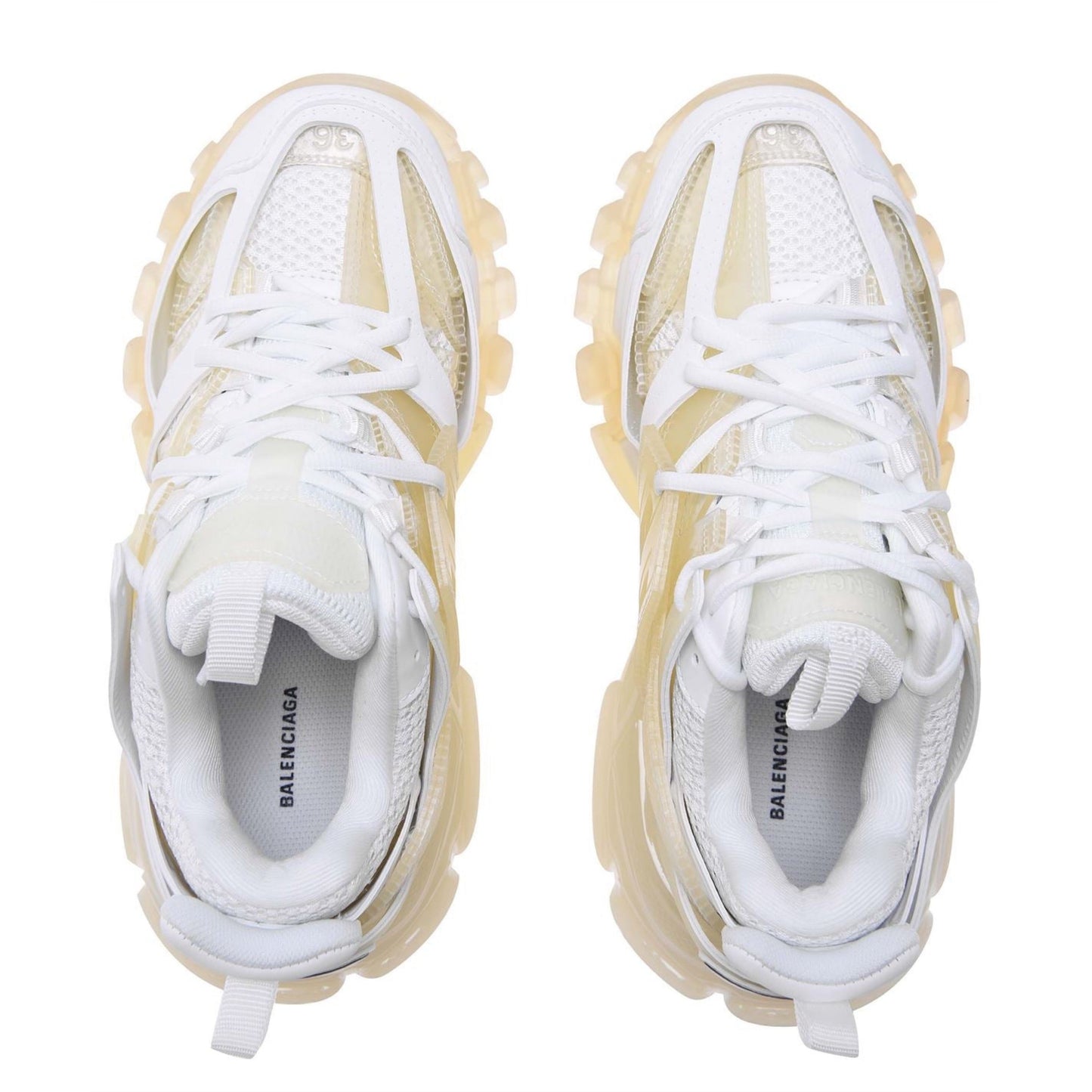Womens Balenciaga White Clear Track Trainers